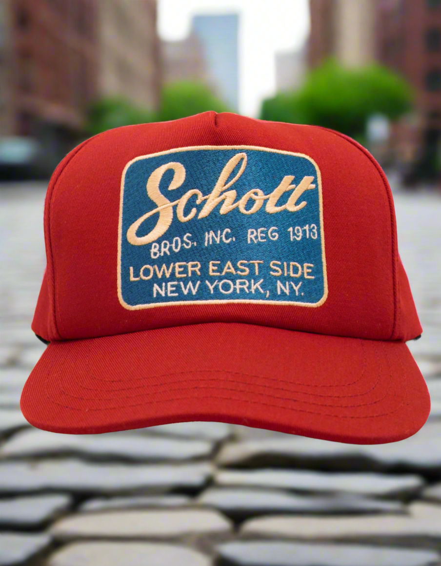 SCHOTTNYC RED HAT WITH LABEL EMBROIDERY