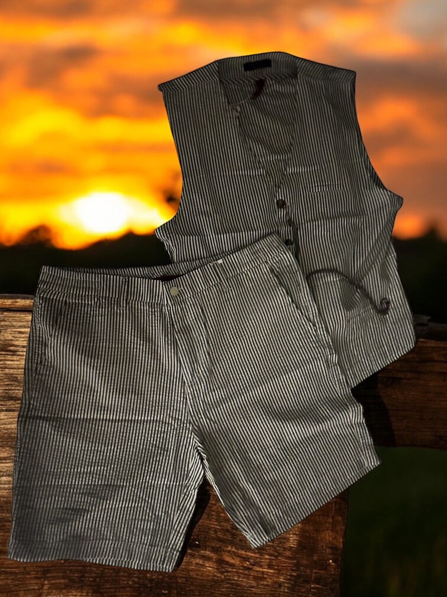 RON TOMSON OUT-FIT VEST AND SHORT SET