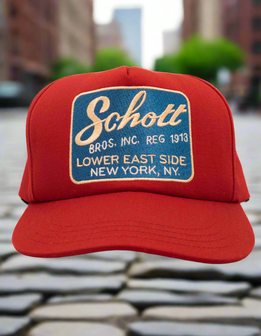 SCHOTTNYC RED HAT WITH LABEL EMBROIDERY