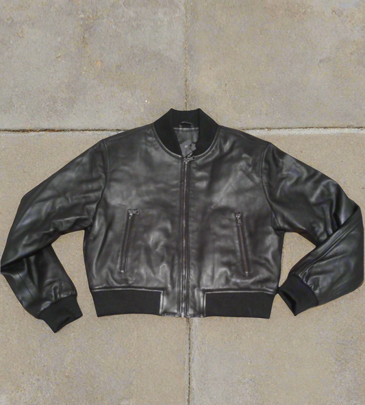 Ladies Cropped leather Jacket